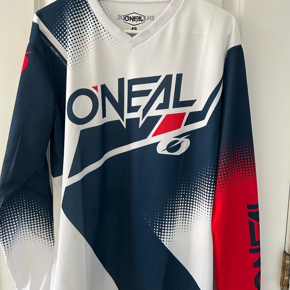 O'Neal Blue and Red Graphic Jersey and padded pants